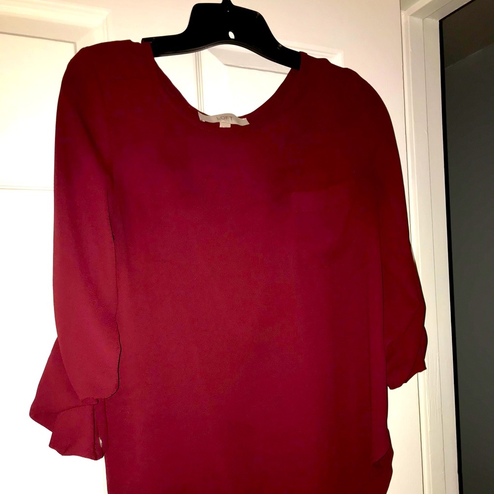 Loft wine colored blouse size small